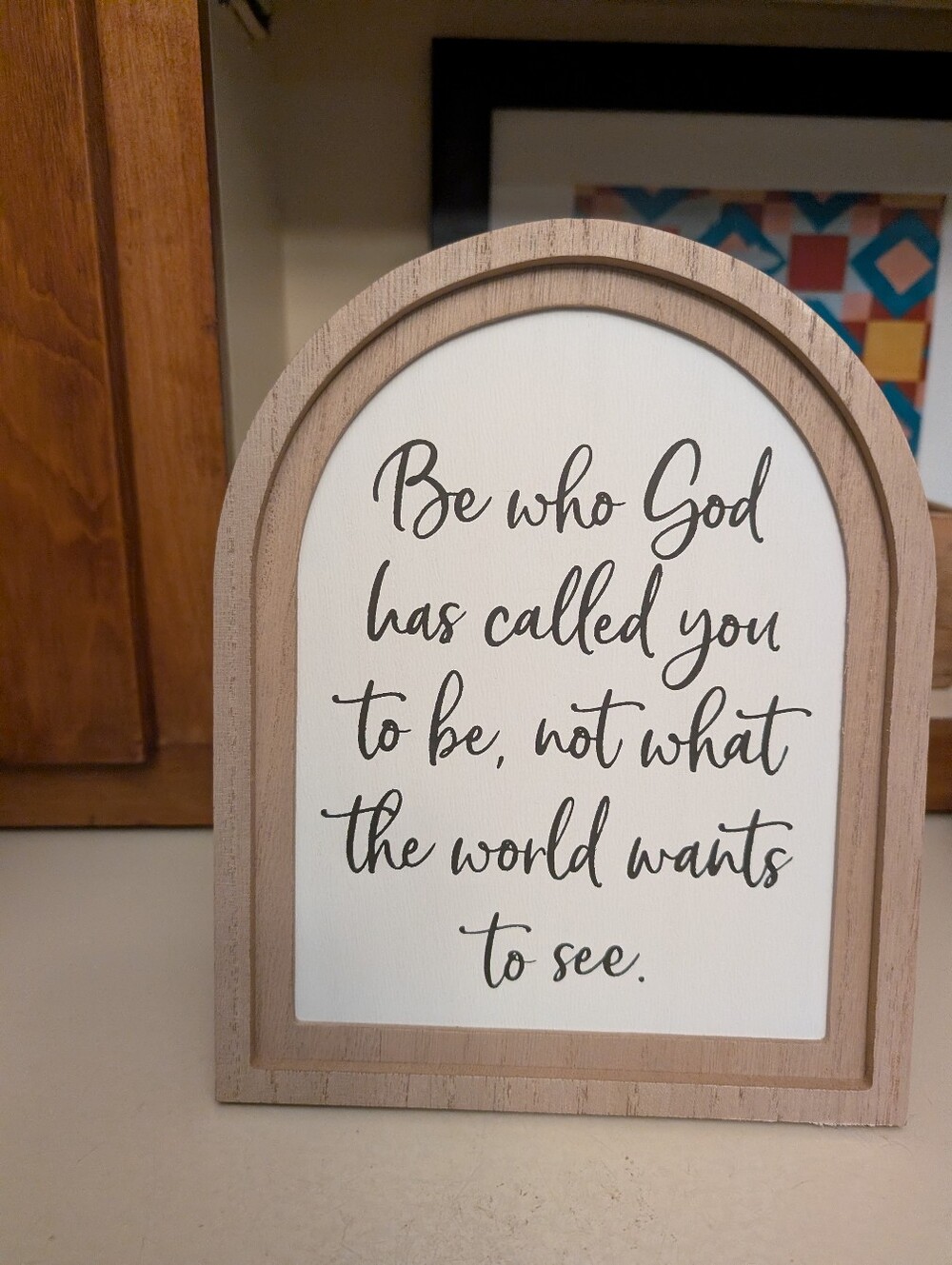 Wood-Frame Inspirational Wall Decor - White and Natural